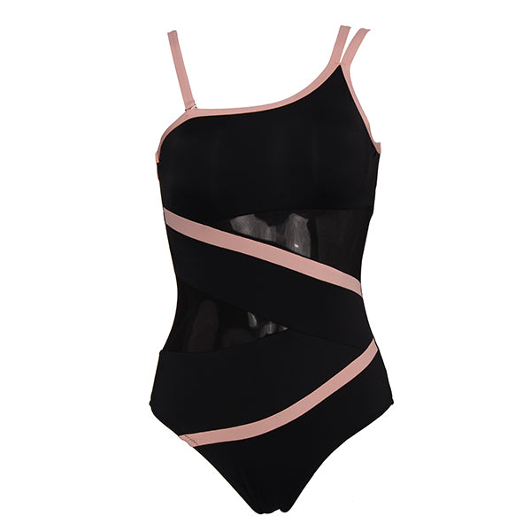 Andzhelika Sexy One Shoulder One Piece Swimsuit New Off Shoulder Mesh Patchwork Swimwear Bodysuit Bathing Suit Monokini