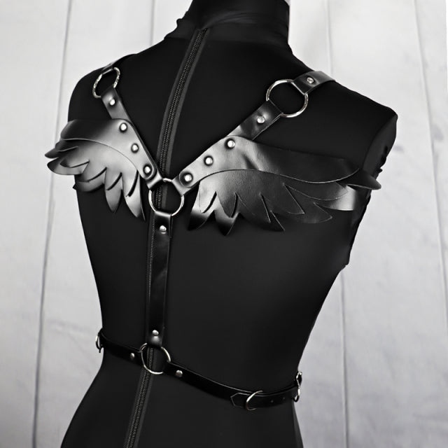 UYEE Women Suspender Leather Harness Belt Chain Body Sexy Bondage Women Harness Gothic Garter Belt Lingerie Harajuku Punk