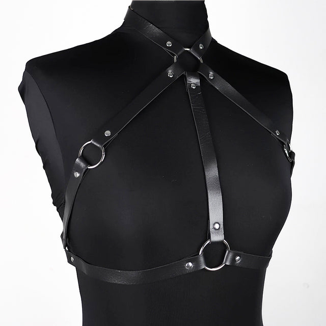 UYEE Women Suspender Leather Harness Belt Chain Body Sexy Bondage Women Harness Gothic Garter Belt Lingerie Harajuku Punk