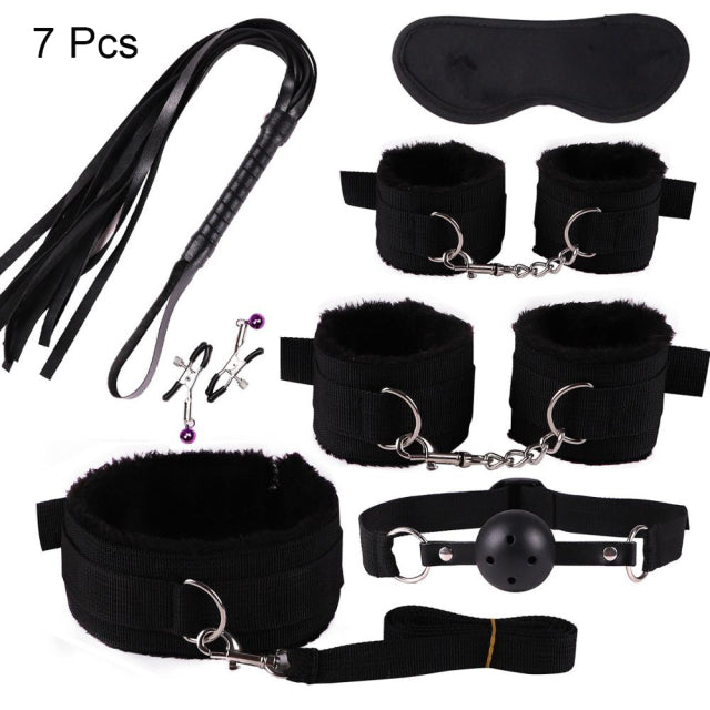 Leather  Sex Toys For Adult Game Erotic BDSM Sex Kits Bondage Handcuffs Sex Game Whip Gag SM Bdsm Toys Nipple Clamps
