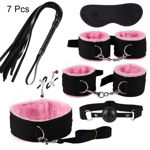 Leather  Sex Toys For Adult Game Erotic BDSM Sex Kits Bondage Handcuffs Sex Game Whip Gag SM Bdsm Toys Nipple Clamps
