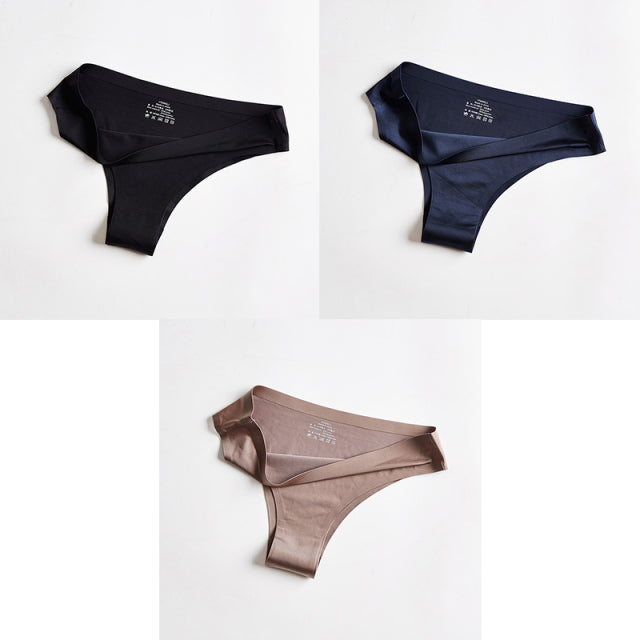 BANNIROU Panties Underwear Fitness Sports Seamless Female Lingerie Sexy T-back G-string Thong Ice Silk