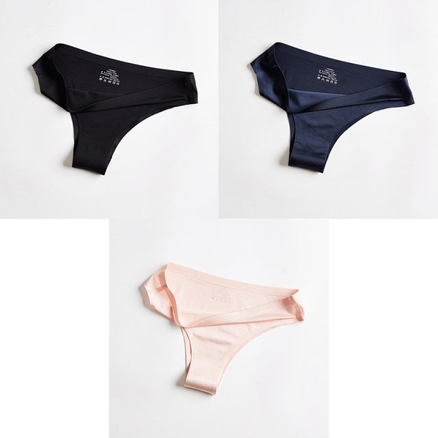 BANNIROU Panties Underwear Fitness Sports Seamless Female Lingerie Sexy T-back G-string Thong Ice Silk