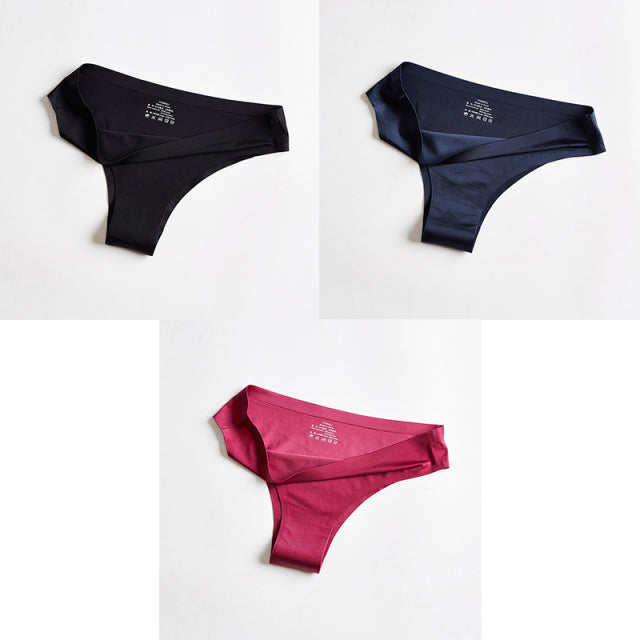 BANNIROU Panties Underwear Fitness Sports Seamless Female Lingerie Sexy T-back G-string Thong Ice Silk