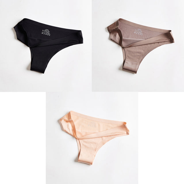 BANNIROU Panties Underwear Fitness Sports Seamless Female Lingerie Sexy T-back G-string Thong Ice Silk