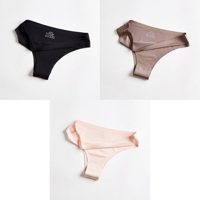 BANNIROU Panties Underwear Fitness Sports Seamless Female Lingerie Sexy T-back G-string Thong Ice Silk