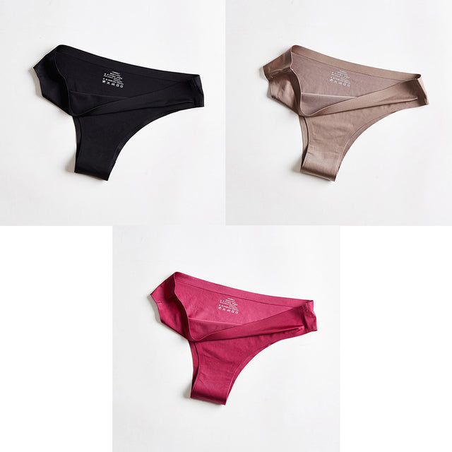 BANNIROU Panties Underwear Fitness Sports Seamless Female Lingerie Sexy T-back G-string Thong Ice Silk