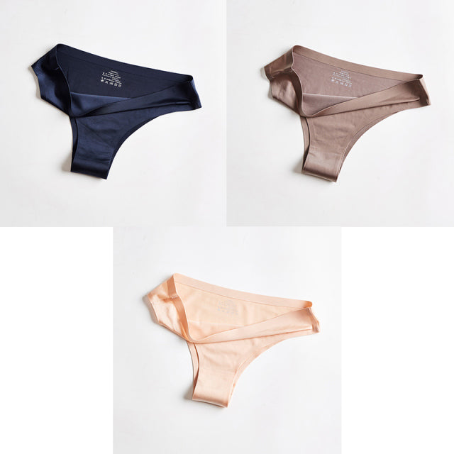 BANNIROU Panties Underwear Fitness Sports Seamless Female Lingerie Sexy T-back G-string Thong Ice Silk
