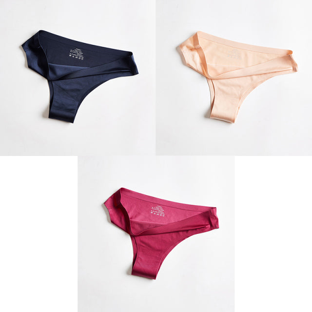 BANNIROU Panties Underwear Fitness Sports Seamless Female Lingerie Sexy T-back G-string Thong Ice Silk