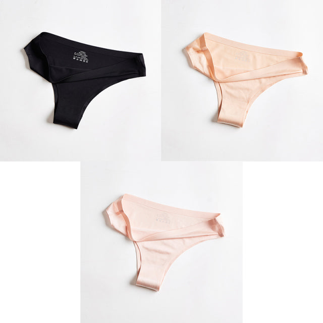 BANNIROU Panties Underwear Fitness Sports Seamless Female Lingerie Sexy T-back G-string Thong Ice Silk