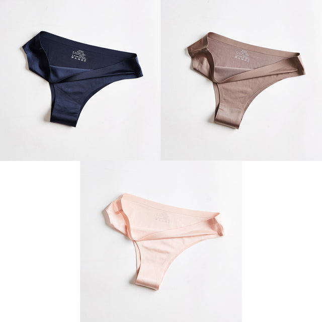 BANNIROU Panties Underwear Fitness Sports Seamless Female Lingerie Sexy T-back G-string Thong Ice Silk