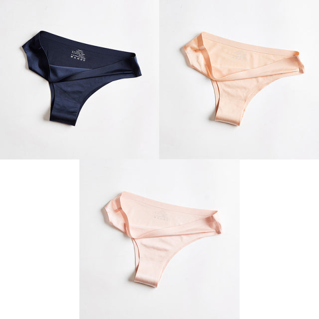 BANNIROU Panties Underwear Fitness Sports Seamless Female Lingerie Sexy T-back G-string Thong Ice Silk