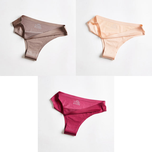 BANNIROU Panties Underwear Fitness Sports Seamless Female Lingerie Sexy T-back G-string Thong Ice Silk