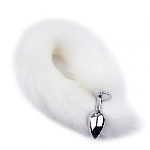 Adult Long Imitation Fox Hair Metal Anal Plug Cosplay Couple Flirting Sex Toy Faux Fox Tail Design Cosplay Supply sex toys