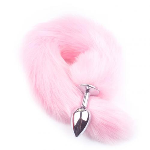 Adult Long Imitation Fox Hair Metal Anal Plug Cosplay Couple Flirting Sex Toy Faux Fox Tail Design Cosplay Supply sex toys
