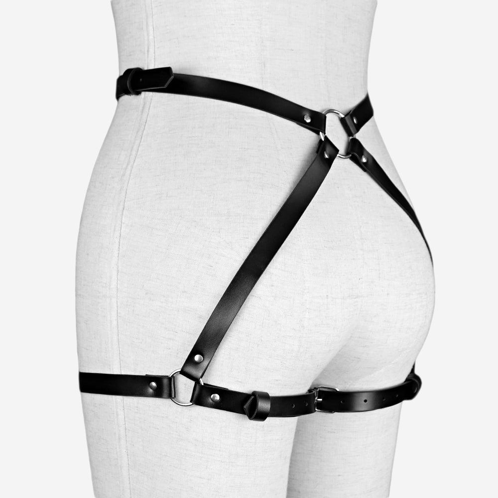 Sexy Women Underwear BDSM Leather Harness Bondage Lingerie Buttocks Erotic Leg Harness Suspenders Garter Straps Rave Party