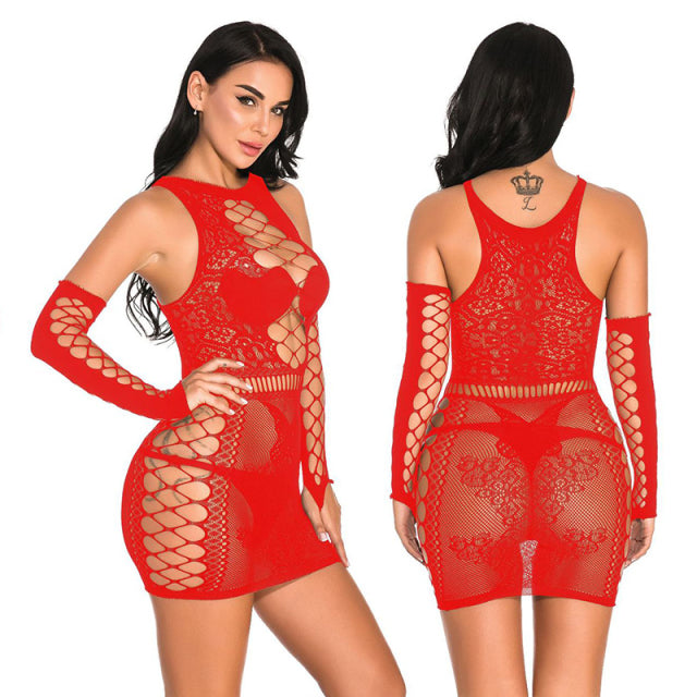 Plus Size Sexy Fishnet  Sexi Exotic Dress Women Sexy Lingerie Sex Costumes Exotic Women Erotic Hot Lingerie Dress Underwear