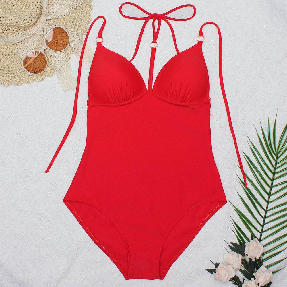 Hot Pink Swimwear One-piece Women Swimsuit New Bodysuit Push Up Twist Swimsuit Summer Beach Bathing Suits Sexy Monokini
