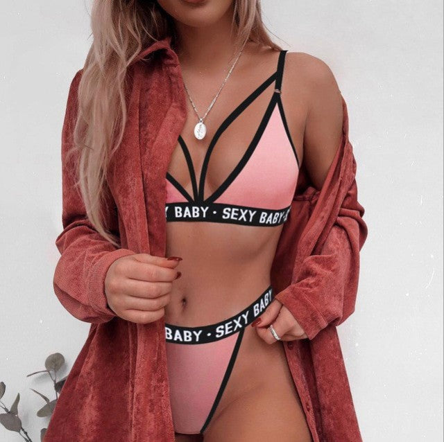 5XL Plus Size Lace Lingerie Set Sexy Underwear Women Red Babydoll Sleepwear Hollow Out Pajamas Bikini Panties Thong Exotic Set