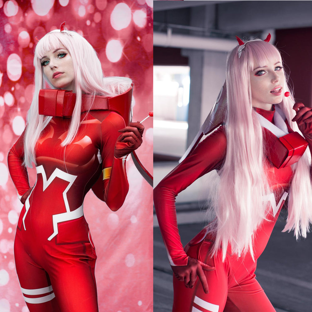 Zero Two Cosplay Costume Sexy Zentai Suit Darling In The Franxx 02Cosplay Woman Jumpsuit Bodysuit Halloween Carnival Party Dress
