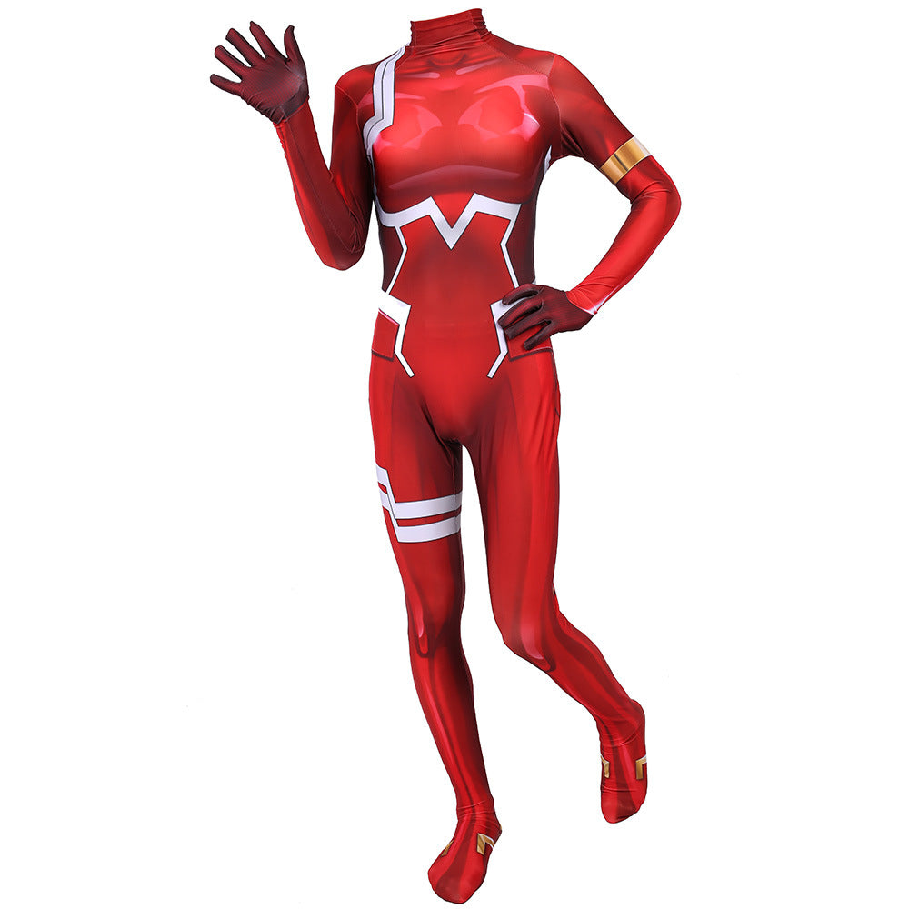 Zero Two Cosplay Costume Sexy Zentai Suit Darling In The Franxx 02Cosplay Woman Jumpsuit Bodysuit Halloween Carnival Party Dress