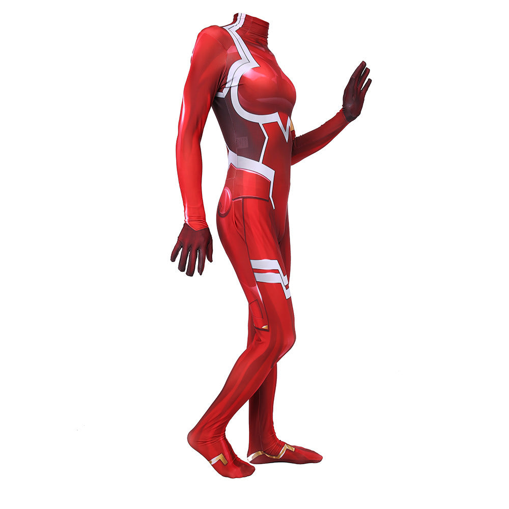 Zero Two Cosplay Costume Sexy Zentai Suit Darling In The Franxx 02Cosplay Woman Jumpsuit Bodysuit Halloween Carnival Party Dress