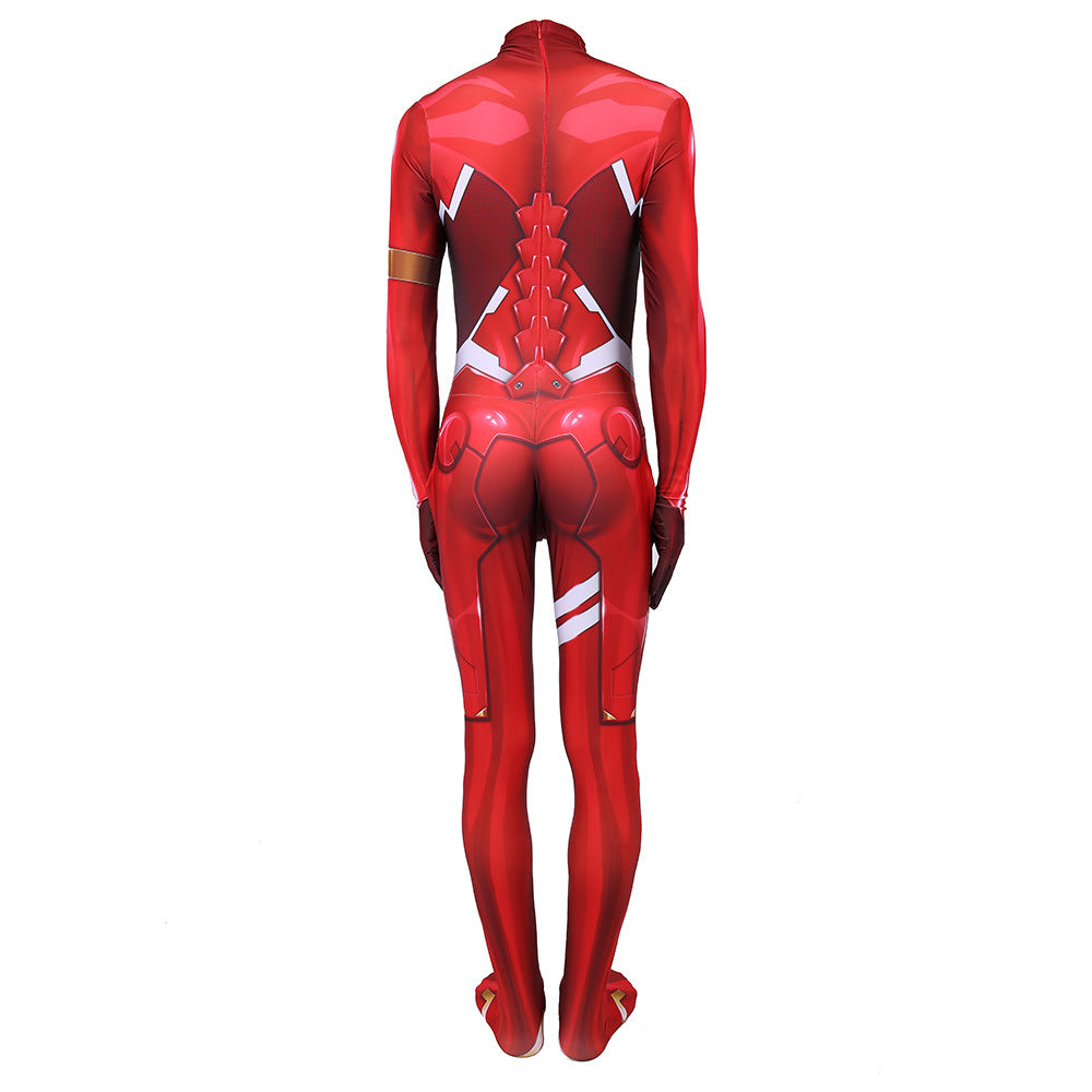 Zero Two Cosplay Costume Sexy Zentai Suit Darling In The Franxx 02Cosplay Woman Jumpsuit Bodysuit Halloween Carnival Party Dress