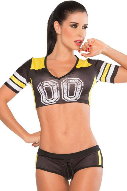 4 Color Sexy Short Sleeve Football Baby Costume Girl Cheer Cheerleader Costumes Soccer Clubwear Cosplay Uniform Tops and Pant