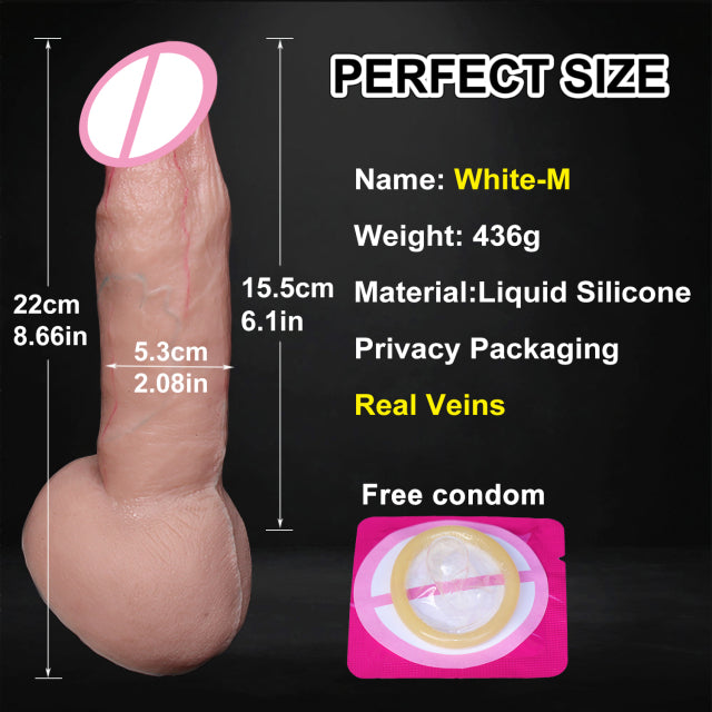 Skin Feel Realistic Rubber Dildo Lesbian Masturbators Silicone Dick Big Suction Cup Penis Anal Plug Sex Toy for Men Women