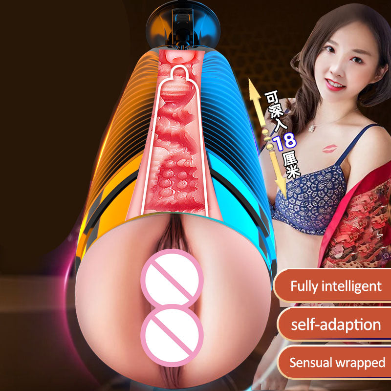 Intelligent Adaptive Size Male Masturbator Cup Heating Vibrating Masturbators Pocket Pussy Interaction Sex Toys