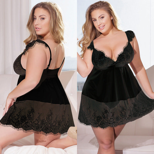 5XL Plus Size Women Lace Bodysuit Sexy Lingerie Sleepwear Mesh Lace Floral See-through Teddies Catsuit Erotic Sex Costume