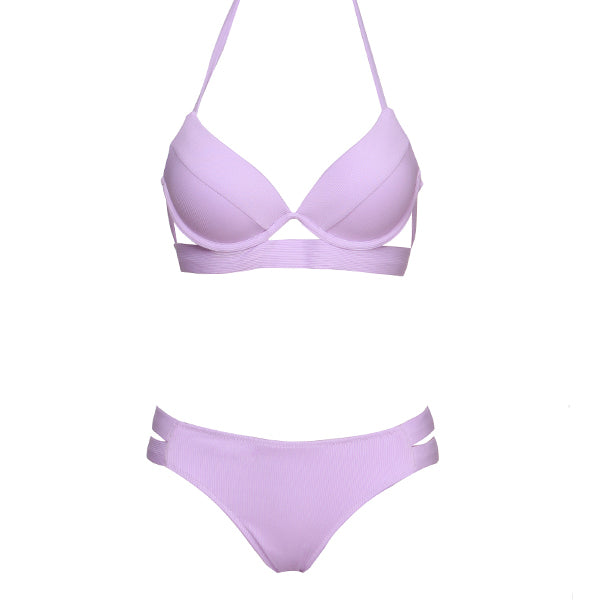 Andzhelika Sexy Bikinis Set Swimsuits Women Push Up Swimwear Ribbed Strap Bathing Suit Biquini Bikini New Beachwear