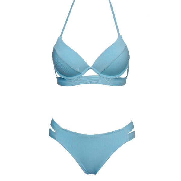 Andzhelika Sexy Bikinis Set Swimsuits Women Push Up Swimwear Ribbed Strap Bathing Suit Biquini Bikini New Beachwear