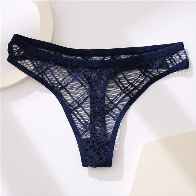 Transparent Lace G-String Panties Women Underwear Low-Waist Female Underpants Mesh Perspective Briefs