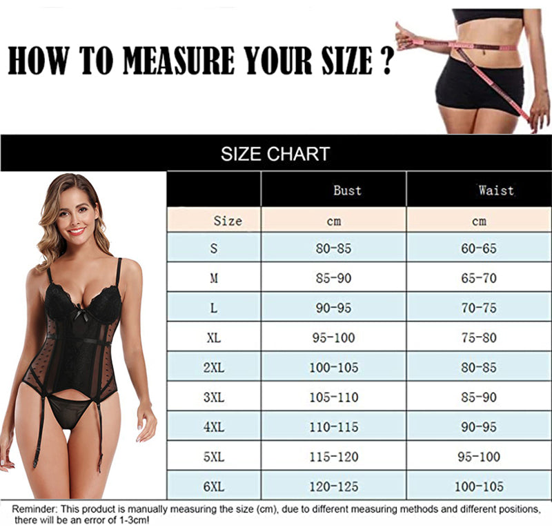 Women Dress Underwear Corsets Bustier Underwire Bra Bodysuit Briefer Body Shaper Sexy Lingerie with Garter Belt Waist Trainer