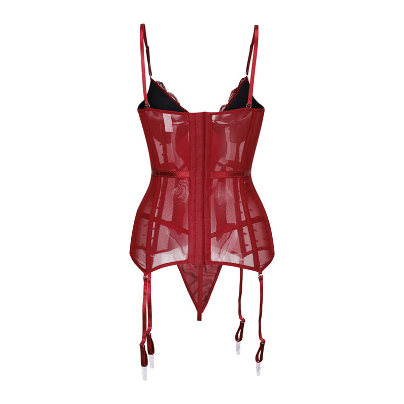 Women Dress Underwear Corsets Bustier Underwire Bra Bodysuit Briefer Body Shaper Sexy Lingerie with Garter Belt Waist Trainer
