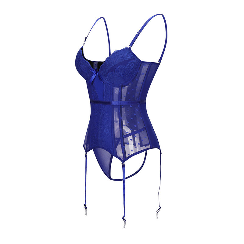 Women Dress Underwear Corsets Bustier Underwire Bra Bodysuit Briefer Body Shaper Sexy Lingerie with Garter Belt Waist Trainer