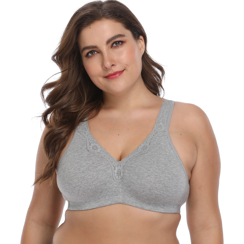 Bra Plus Size Underwear Cotton Full Large Cup Seamless Wireless Ultra-thin Women Bras Minimizer Brassiere