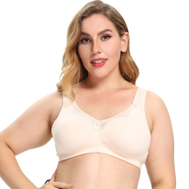 Bra Plus Size Underwear Cotton Full Large Cup Seamless Wireless Ultra-thin Women Bras Minimizer Brassiere
