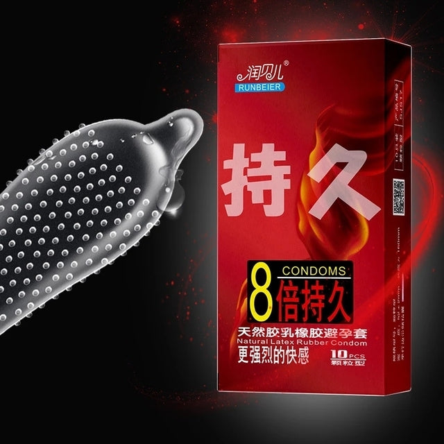 10pcs/set G-spot Large Particles Delay Sex Condoms Natural Latex Condom Lubrication Ultra Thin Sex Toys For Men Sex Products