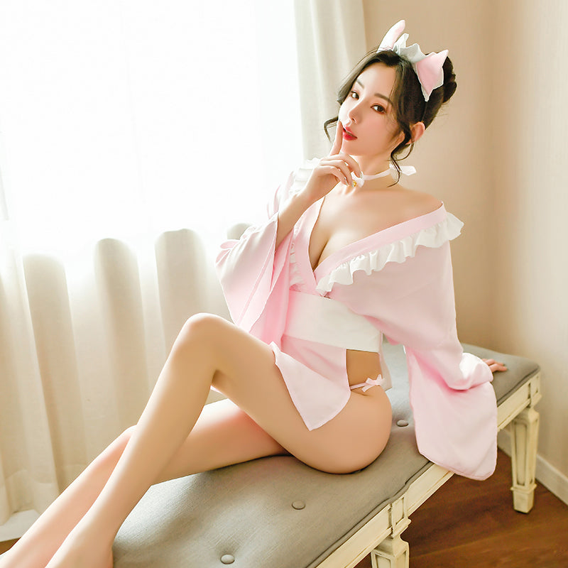 Kimono Japanese Uniform Cosplay Outfit Kawaii Lingerie