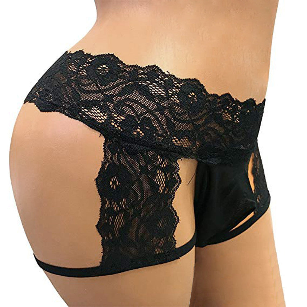 Sexy Lingerie Mens Panties Erotic Thin Section Sissy Underwear Lace Thong Enhance Pouch Bikini Hollow Out Briefs Pants Gay Thong