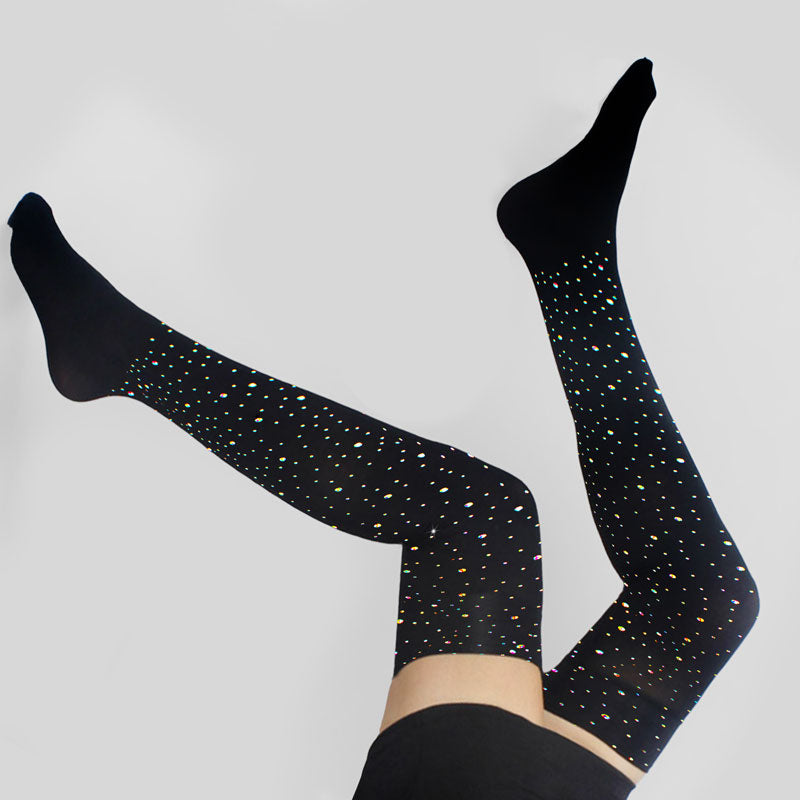 Sexy Rhinestone Lingeri Long Sock Women Over Knee Socks Thigh High Over The Knee Stockings Lolita Ladies Girls Warm Knee Socks