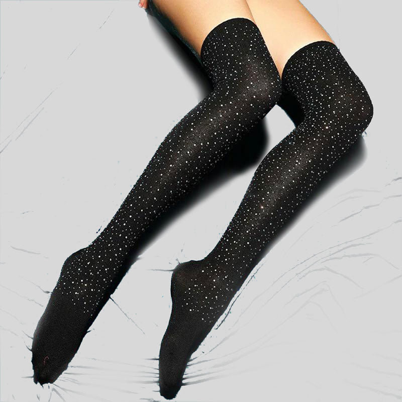 Sexy Rhinestone Lingeri Long Sock Women Over Knee Socks Thigh High Over The Knee Stockings Lolita Ladies Girls Warm Knee Socks
