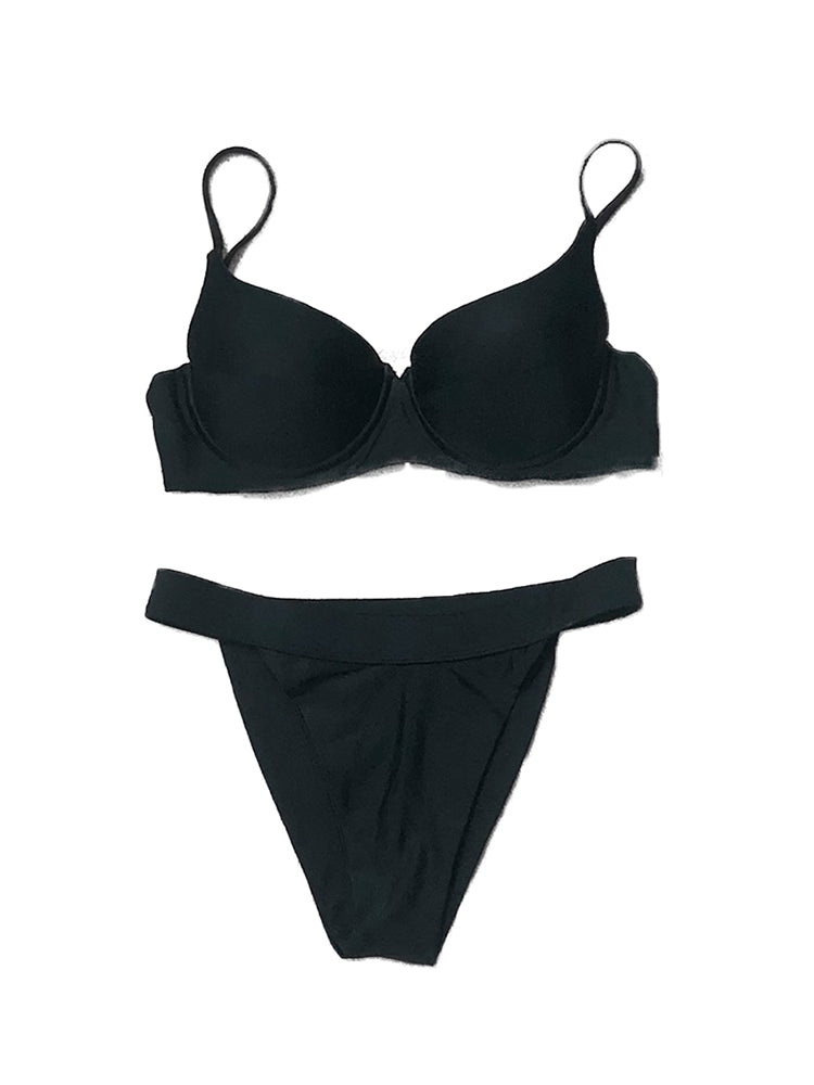Sexy Bikini Swimwear Women High Waist Swimsuit Solid Color Bikini Set Biquini Beach Wear Padded Push Up Bikini Set Female