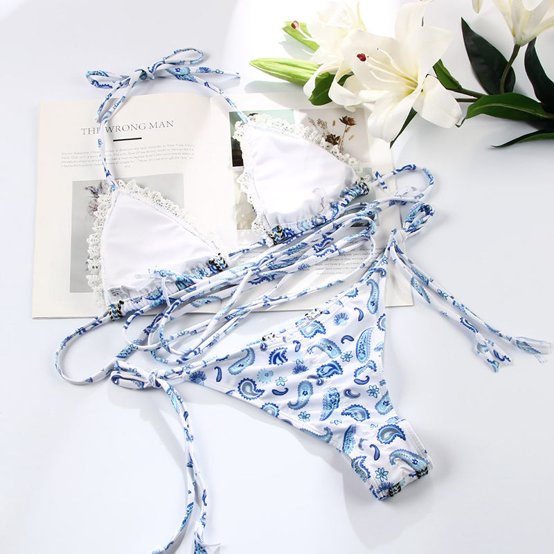 COOBBU Sexy Push Up Bikinis Thongs Swimsuit Women Summer Beachwear Folds Bandage Bathing Suit Solid Swimwear Bikini Sets