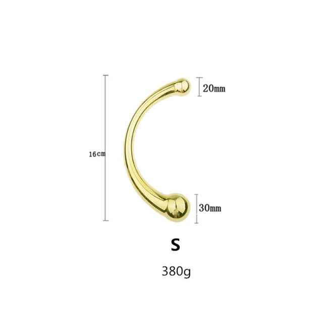 Double Ended Stainless Steel G Spot Wand Massage Stick Pure Metal Penis P-Spot Stimulator Anal Plug Dildo Sex Toy for Women Men