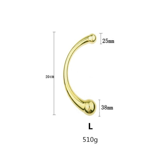Double Ended Stainless Steel G Spot Wand Massage Stick Pure Metal Penis P-Spot Stimulator Anal Plug Dildo Sex Toy for Women Men