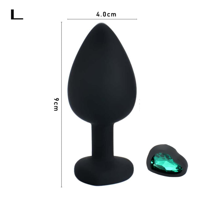 Silicone Heart Anal Plug Sex Toys Prostate Massager Anus For Women Man Couple Gay Removable Jewel Decoration Butt Plug Feather