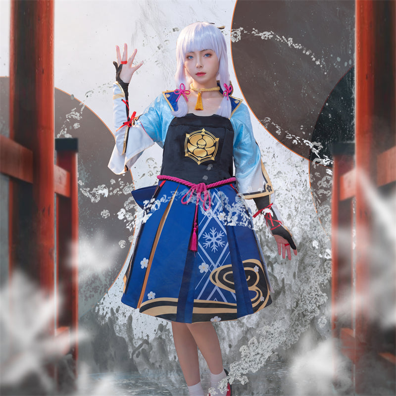 ROLECOS Game Genshin Impact Kamisato Ayaka Cosplay Costume Kamisato Ayaka Cosplay for Women Outfit Dress Halloween Full Set